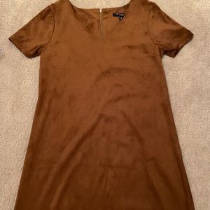 Faux suede mini dress
